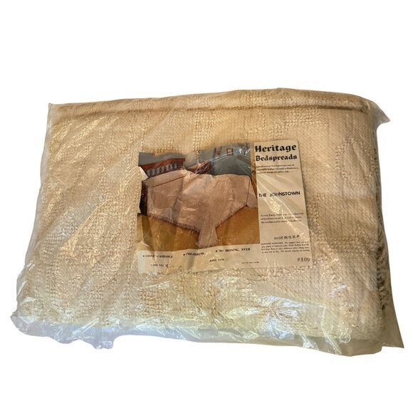 Heritage Bedspreads The Johnstown USA Made Vintage Chenille Hobnail Fringed - Picture 1 of 10